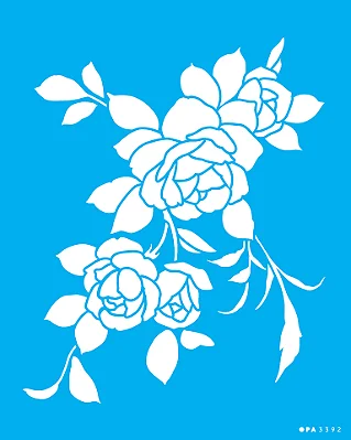 MOLDE VAZADO/ESTENCIL 20X25CM FLORES ROSAS II