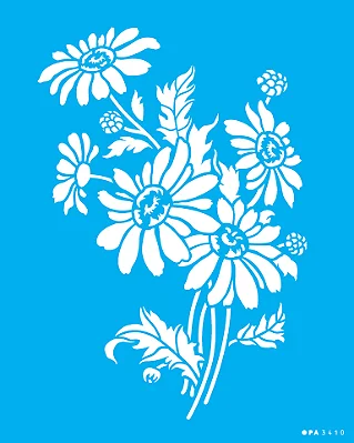 MOLDE VAZADO/ESTENCIL 20X25CM FLORES MARGARIDAS II