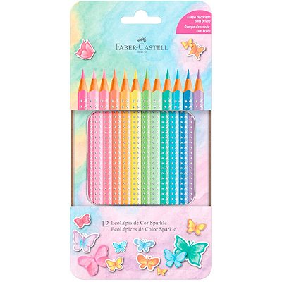 LÁPIS DE COR SPARKLE 12 CORES FABER-CASTELL