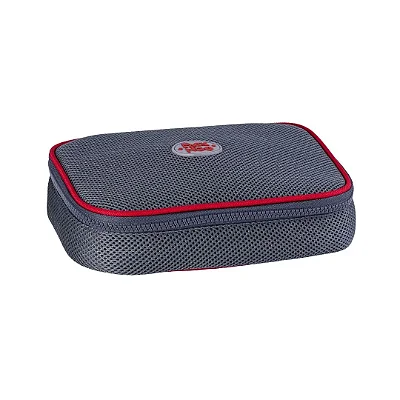 ESTOJO BOX MESH COR CINZA COM ZIPER