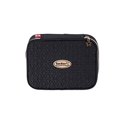 Estojo Box Matelassê Preto para Material Escolar