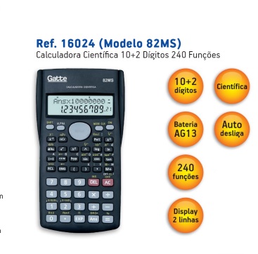 Calculadora Científica Gatte 82MS Preto