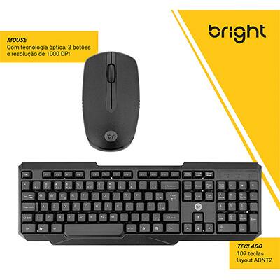 Combo Teclado e Mouse Sfio Slim 2.4G Bright