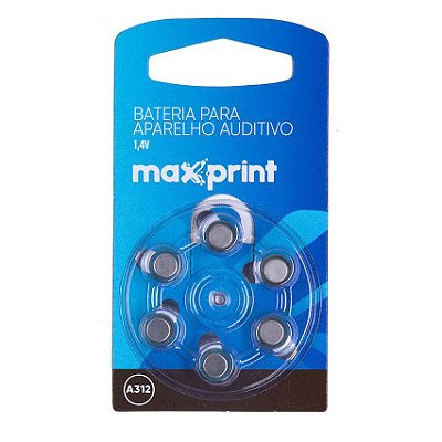 Bateria Aparelho Auditivo A312 1,4V C/6 Max Print