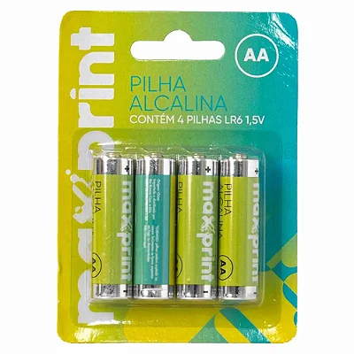 Pilha Alcalina LR06 AA Maxprint com 4 unidades