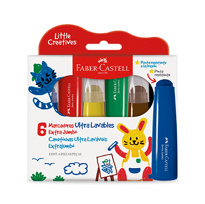 CANETINHAS EXTRAJUMBO LITTLE CREATIVES COM 6 CANETINHAS