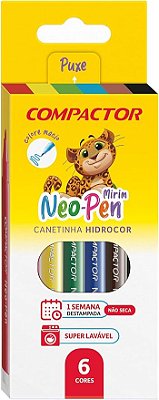 CANETA HIDROGRÁFICA COMPACTOR NEO-PEN MIRIM 6 CORES