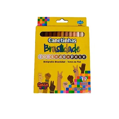 Caneta Hidrográfica 12 Cores Tons de Pele