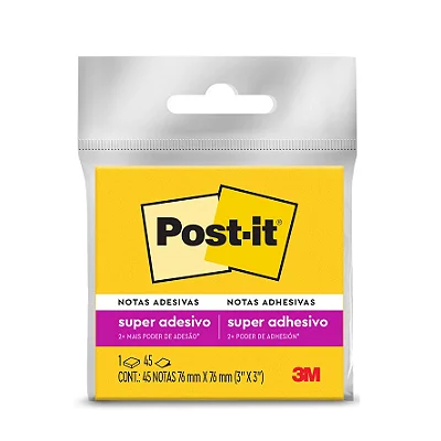 Bloco Adesivo Amarelo 76x76mm 45 folhas