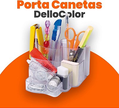 Porta Caneta Dellocolor Cristal Organizador