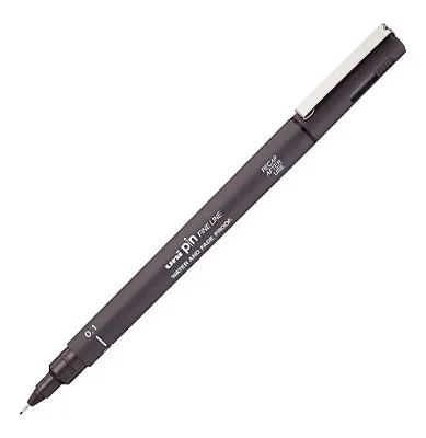 Caneta Uni Pin 0.1mm Cinza Escuro