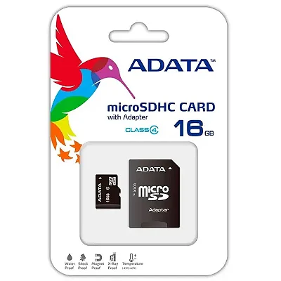 Cartão Micro SD 16GB com Adaptador - ADATA