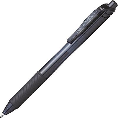 Caneta Energel X 1.0mm Retrátil Preta