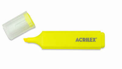 MARCA TEXTO RETANGULAR AMARELO - ACRILEX