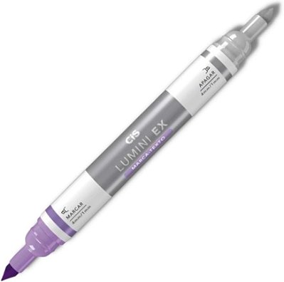 Marca Texto Cis Lumini EX Roxo 2 Pontas - APAGÁVEL