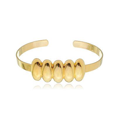Bracelete dourado liso banho em ouro 18k