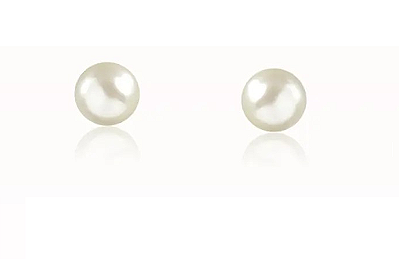 Brinco perola shell infantil banho ouro 18k