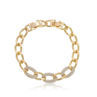 Pulseira cravejada banho ouro 18k