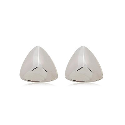 Brinco de base liso banho em rodio branco