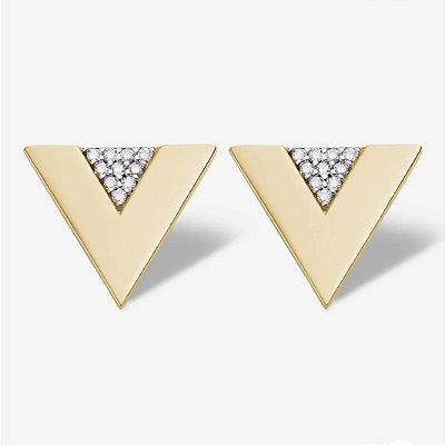 Brinco inspiração vivara cravejado banho ouro 18k