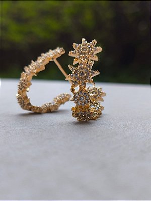 Brinco argola banho ouro 18k