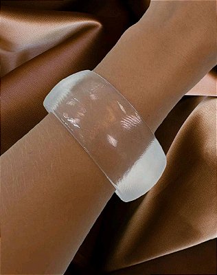 Maxi bracelete acrilico transparente