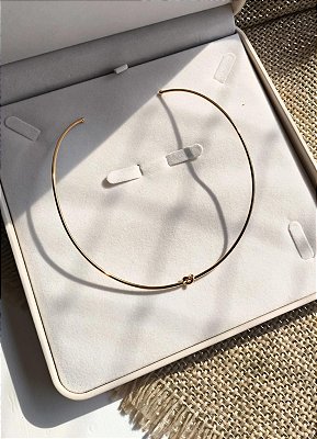 Colar de aro liso banho em ouro 18k