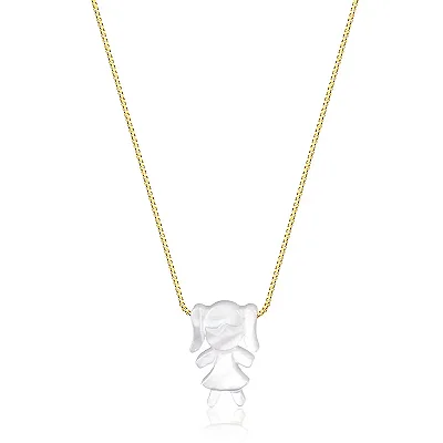 Colar filha madreperola banho ouro 18k