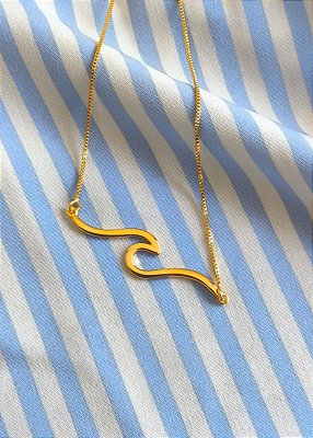 Colar onda banhado a ouro 18k