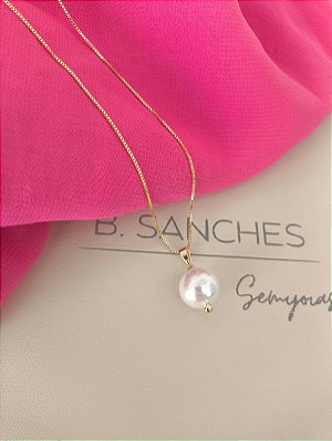 Colar perola banho ouro 18k