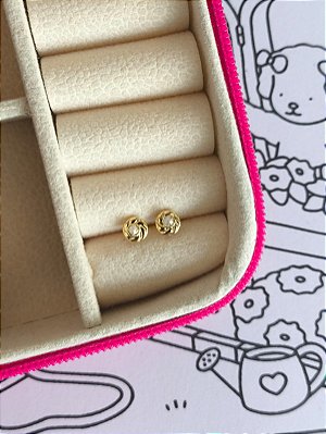 Brinco perola infantil banho ouro 18k