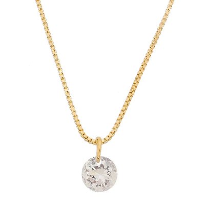 Colar com pingente de zirconia banhado a ouro 18k