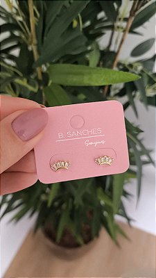 Brinco com navete banhado a ouro 18k