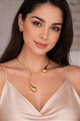 Colar aro liso banhado a ouro 18k