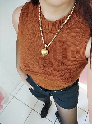 Regata tricô pompom