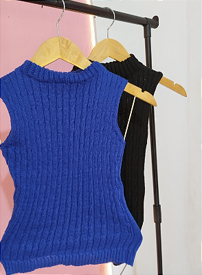 Regata garrafinha tricô trançado