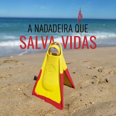 Classic Rescue Fins Salva Vidas com bandeira