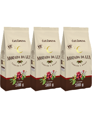Kit Café Torrado e Moído, 3 pacotes de 500g - Morada da Lua