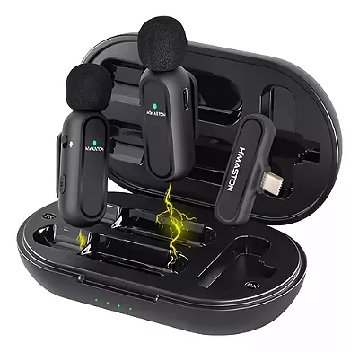 MICROFONE LAPELA SEM FIO, 2 EM 1 TIPO C 20METRO HMASTON  MK08 TYPE C