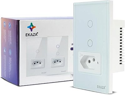 INTERRUPTOR WIFI 2 BOTOES BRANCO COM TOMADA 20A T218-2WB