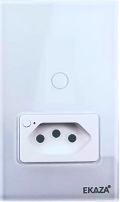 INTERRUPTOR WIFI 1 BOTAO BRANCO COM TOMADA 10A T218-1WB