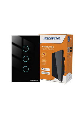 INTERRUPTOR ZIGBEE 3 BOTÕES PRETO - NOVA DIGITAL