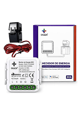 Monitor de Energia Inteligente WiFi 80A EKAC-T3180WB/OP1