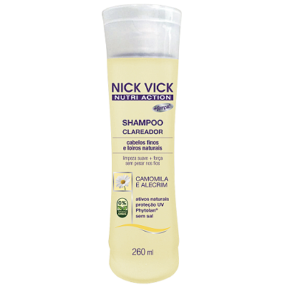 Shampoo Clareador Nick Vick Nutri Action 260ml