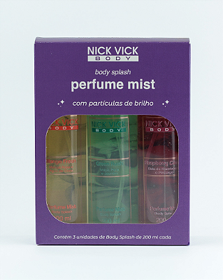 Kit Perfume Mist Body Splash Nick Vick Body (3 fragrâncias)