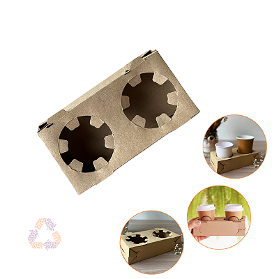 Porta Copos De Papel Suporte Delivery 50un Cor Kraft