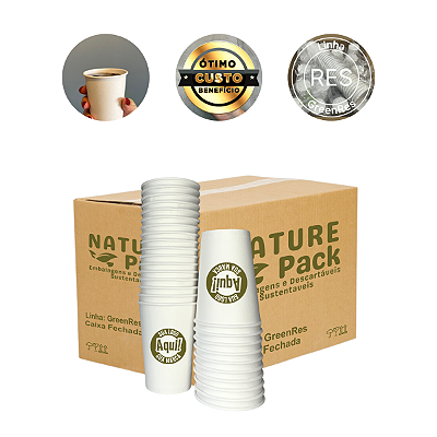 CX Copo Papel Descartável 200ml Personalizado Água 3000un