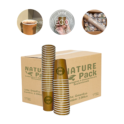 Caixa Copo Papel Kraft 200ml Personalizado 1000un