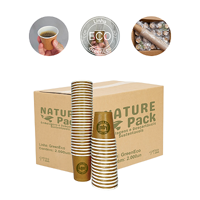 CX Copo Papel Café PERSONALIZADO Descartável 60ml 1000un