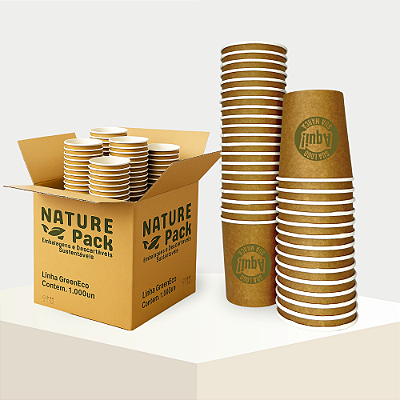 Copo Papel 100ml Personalizado Bio Descartável, Café, Capuccino 500UN